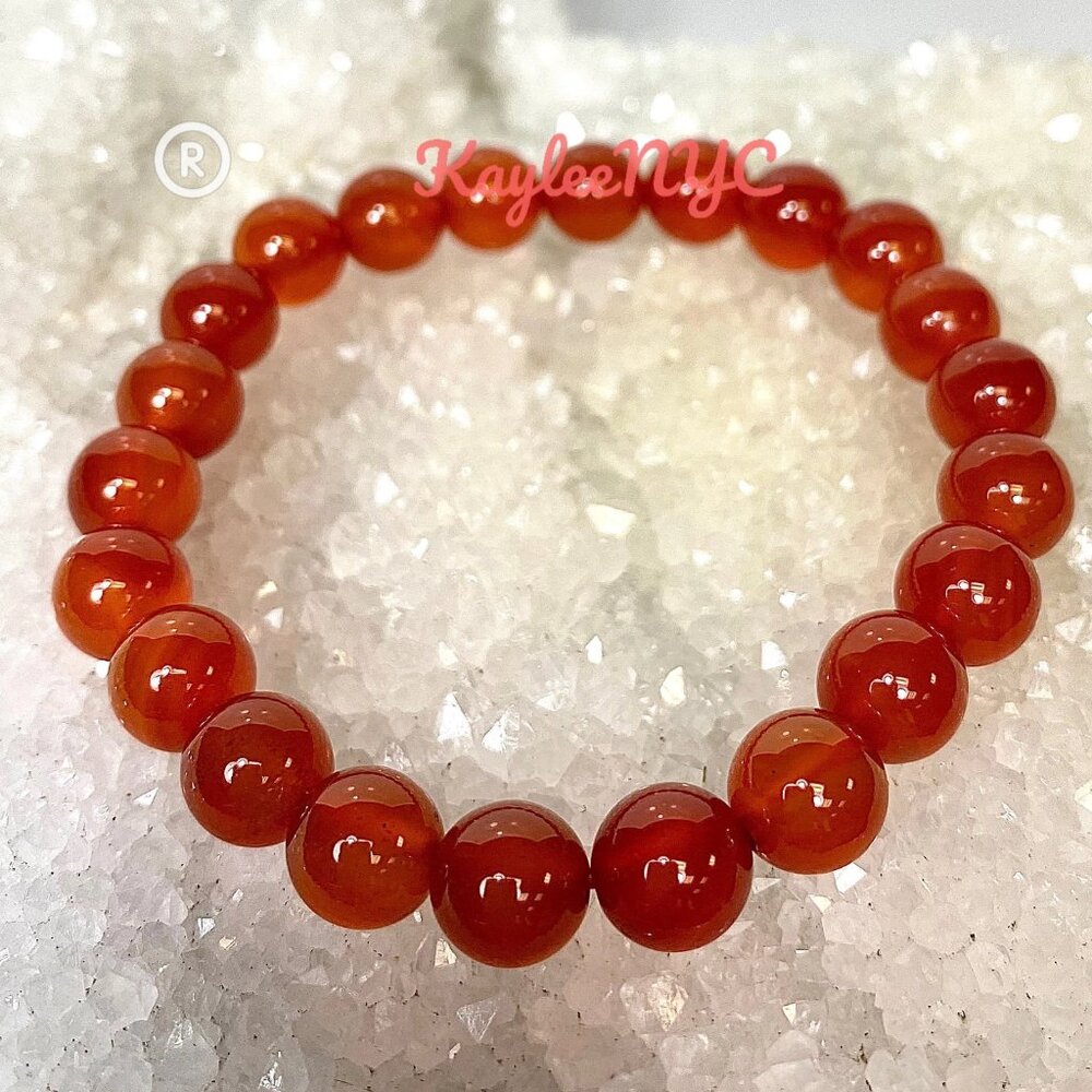 Natural Carnelian 8mm 7.5" length
Crystal Healing Stretch Single Bracelet
